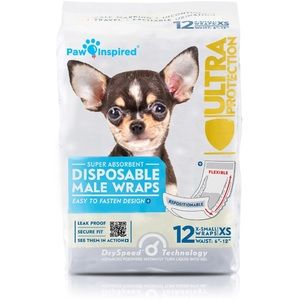 PAW INSPIRED Disposable Male Dog Wraps, Belly‎ Band Disposable Dog Diapers